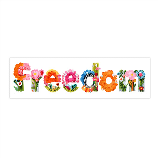 Colorful Freedom Bumper Stickers | Floral Car Decor, Custom Vehicle Stickers, Adventure Accessories, Nature-Inspired Gifts
