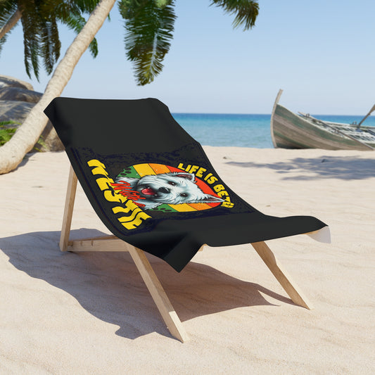 Life is Better with a Westie Beach Towel