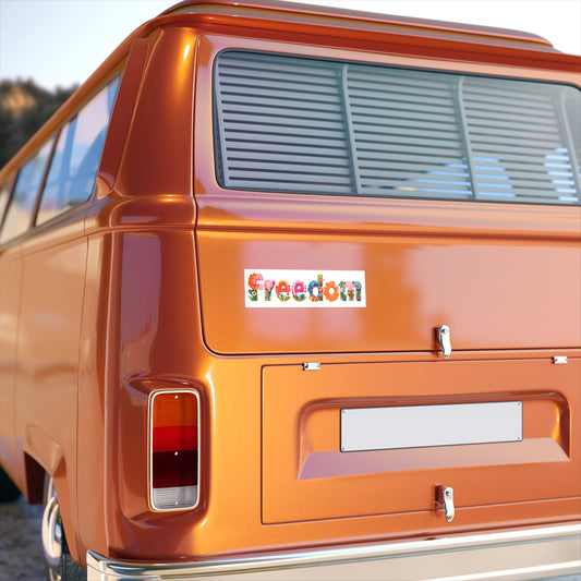 Colorful Freedom Bumper Stickers | Floral Car Decor, Custom Vehicle Stickers, Adventure Accessories, Nature-Inspired Gifts
