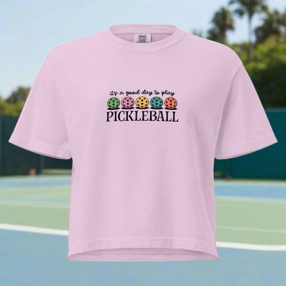Great day to play pickleball heavyweight boxy tee