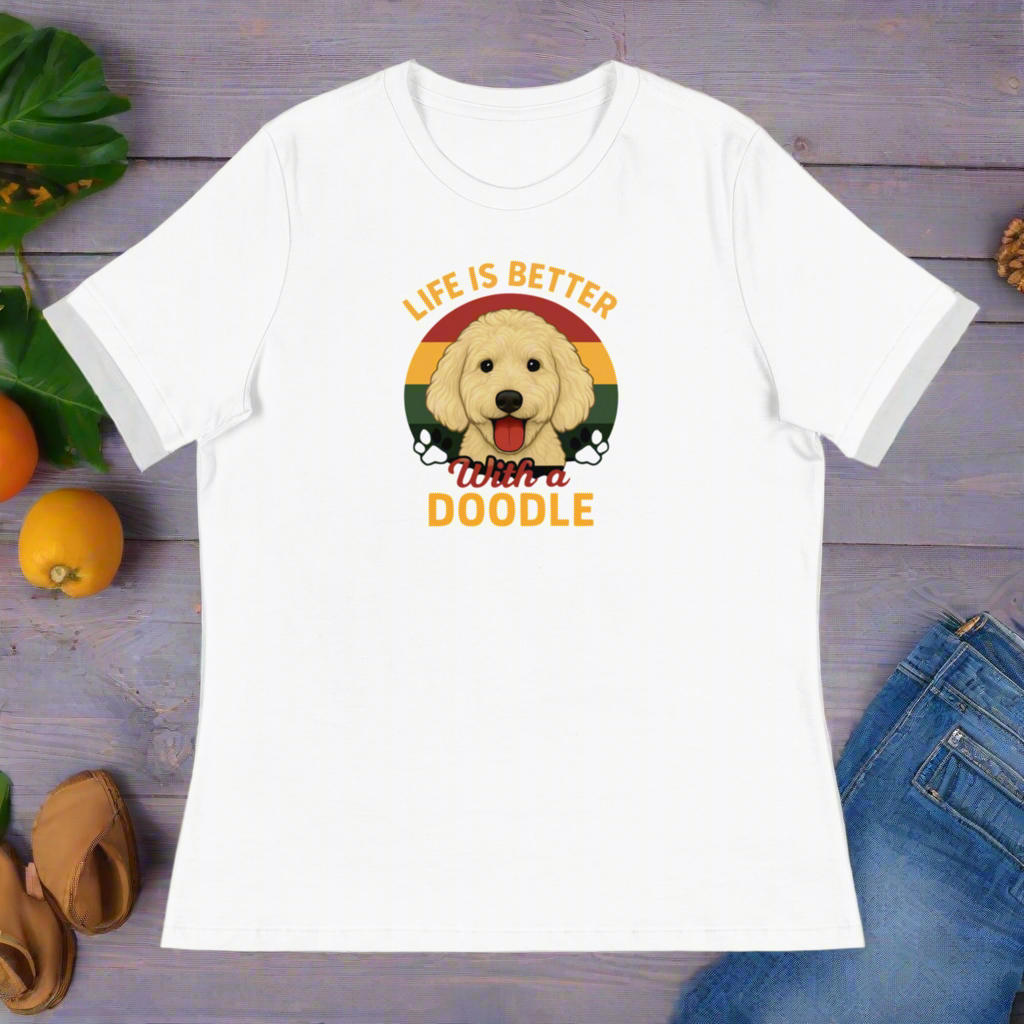 Life is better with a Doodle Women's Relaxed T-Shirt