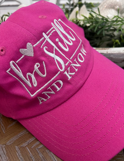 Embroidered Be Still and Know Faith Based Caps