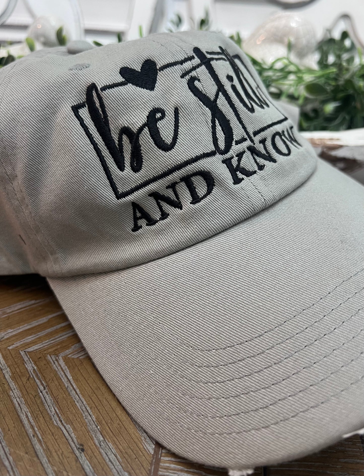 Embroidered Be Still and Know Faith Based Caps